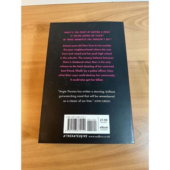 The Hate U Give By Angie Thomas 2017 Paperback UK Edition - Picture 3 of 6